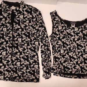 Blazer jack with sleeveless shirt to match.